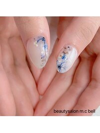 フラワー×ラメグラデーション