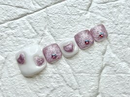 ぷっくりハートフットデザイン