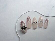 ラメグラデ×スワロパーツ♪