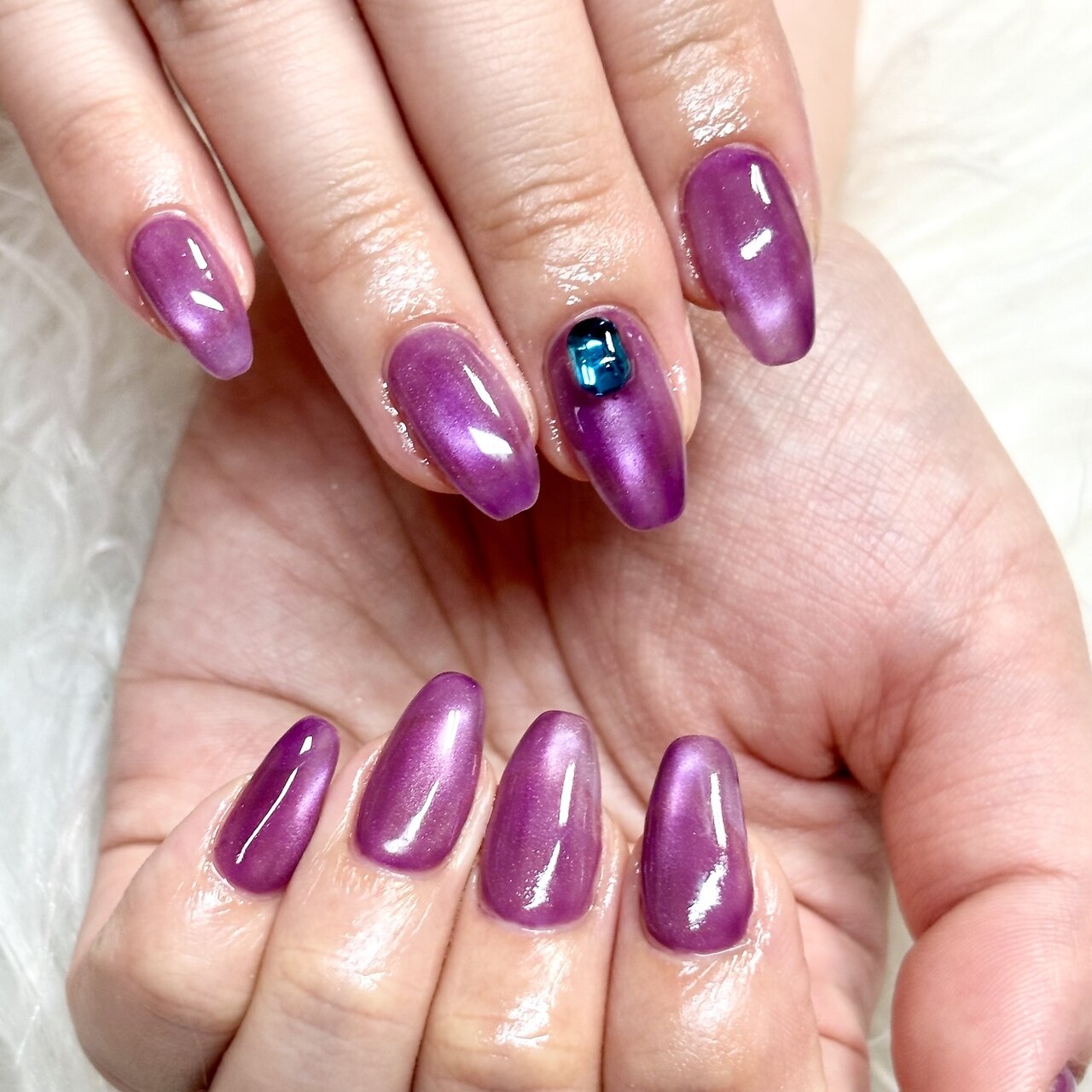 ネイルチップ‪‪❤︎‬パープル 量産型地雷韓国ワンホンイニシャル推し‬