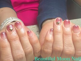 赤ラメグラデーション