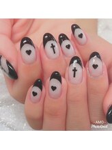 アモ ラブネイルズ(AMO Love nails)/黒フレンチ