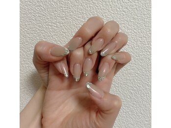 コロミネイル(colome nail)/ガラスフレンチ¥4800