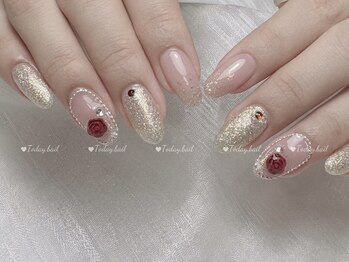 バレンタインネイル