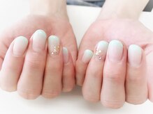 ネイルズ スペース グリッター(NAIL'S SPACE glitter)/爽やかグリーングラデーション