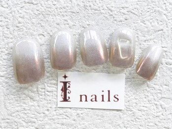 アイネイルズ 梅田店(I nails)/ブラウンミラー天然石￥8200