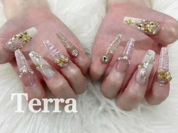 クリスマス　ツイード　ネイル