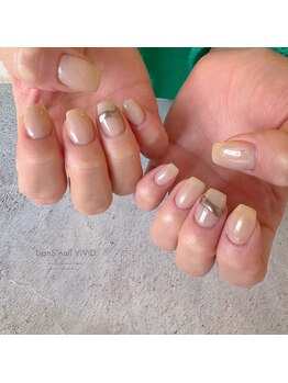 リアンスネイル ヴィヴィッド 岡山店(LianS nail ViViD)/ワンカラー＋アート
