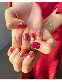 ユージューネイルルーム(UJU nail room)/赤リングネイル