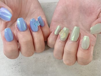 ネイルサロン ドゥ(Nail Salon Doux)/(平田)アシメミラーネイル