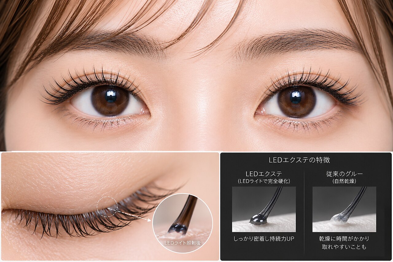 【人気No,1】最新LEDエクステ＋パーフェクトラッシュ60分コース￥4,980