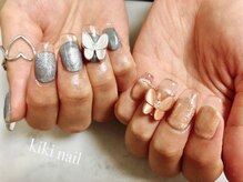 キキネイル たまプラーザ店(kikinail)/クリアフレンチ×バタフライ