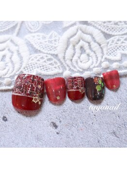 たゆ ネイル(たゆnail)/ボルドーツイードネイル