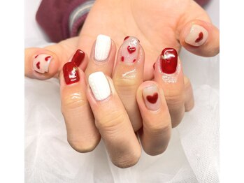 ハートとニットデザイン