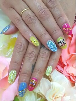 縁起◎だるま和ネイル
