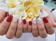 ダブルネイル(Double Nail)/[前窪]ハートうめつくしネイル