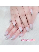 ネイルサロン 優/パステルカラーガラスフレンチ