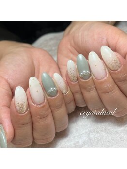 クリスタルネイル ゆめタウン博多店(CRYSTAL NAIL)/カーキネイル★
