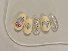 サロン アクセシブル(salon ACCESSIBLE)/ぷっくりフラワーネイル