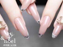 長さだしガラスフレンチネイル