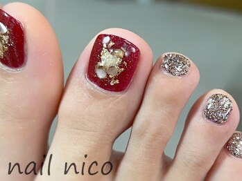 ネイルニコ(nail nico)/秋色フットネイル