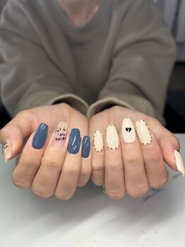 アクアマリン(AQUAMARINE)/持ち込みデザイン/アシメネイル