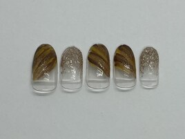 ラメグラ×変形フレンチ
