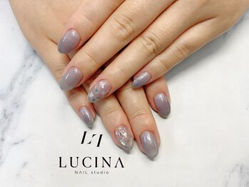 ネイルスタジオ ルキナ(LUCINA)/c-383 大人上品くすみブルー