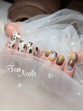 テンネイル(Tem Nails)/ボーダーニットネイル×牛さん