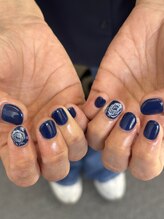 ネイビー×レース