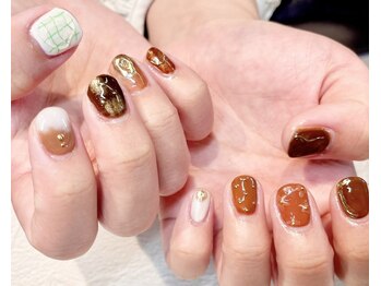 ルヒアネイル イオン戸畑ショッピングセンター店(Ruhia Nail)/オレンジネイル