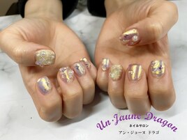 【自爪ネイル】オーロラネイル