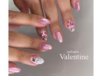 ネイルサロン ヴァレンタイン(nailsalon Valentine)/ピンクのうるうるネイル