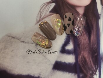 アニマル柄ニュアンスネイル