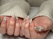 アース ネイルアンドアイラッシュ 甲府昭和店(HAIR & MAKE EARTH Nail&Eyelash)/ツイードフレンチ　¥12500