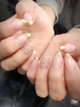 レディグリッター(Lady glitter)/ゴールドラメフレンチ