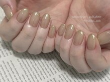 リン 恵比寿(RiN.)/ベージュ×ゴールドネイル akane