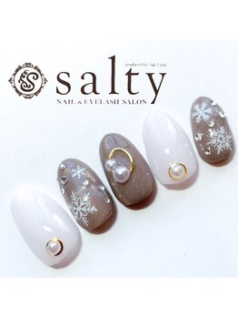 ネイルアンドアイラッシュサロン ソルティ 寺田町(salty)/雪の結晶ネイル