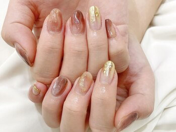 リーチェ ビューティアンドネイルサロン 大名店(Beauty&Nail Salon)/ブラウンニュアンスデザイン☆
