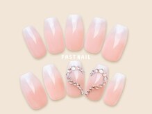 FAST NAIL 春日部店【パラジェル/ジェルネイル専門/定額/マグネット/フットネイル】/ハート/ピンク 【12404】