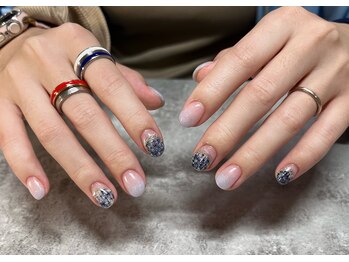 ヒミツキチ 恵比寿店(himitsukichi)/冬キラツイードネイル