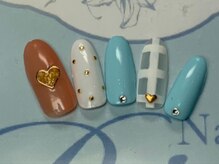 ネイルサロン リリオ(Nail Salon Ririo)/シースルーチェック柄ネイル