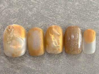 カラネイル 南森町店(calla nail)/orange × aurora