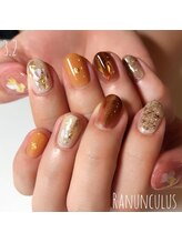 ラナンキュラス(Ranunculus)/春よりの冬Nail 1