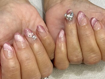 ネイルズアリー 立川店(Nails ally)/ハート×ビジュー×ギャラクシー