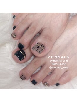 モナールアンド(MONNAL&)/ヒョウ柄フットネイル♪