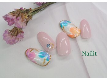 ネイリット 銀座(Nailit)/マーブルflower¥10700【¥11770】
