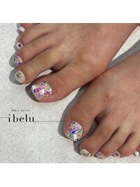 フットネイル　ステンドグラス