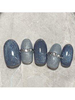 ママの秘密基地/ブルーマグネットネイル☆