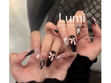 ルミネイル 大宮東口店(Lumi Nail)/ブラック×ピンクリボン